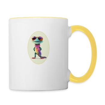 Salamander Sommer - Tasse zweifarbig - Weiß/Gelb - Rechts
