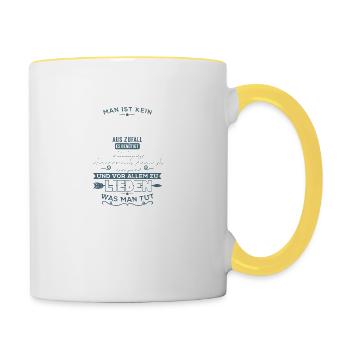 Lieben was man tut - KFZ Mechatroniker - Tasse zweifarbig - Weiß/Gelb - Rechts
