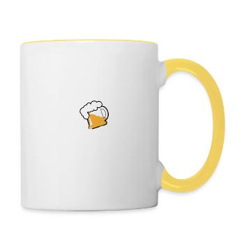 Time to drink Beer - Tasse zweifarbig - Weiß/Gelb - Rechts