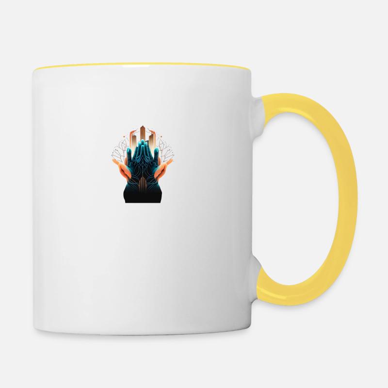 Main 3 - Mug contrasté - blanc/jaune