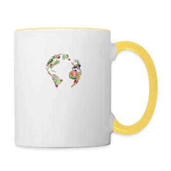 There Is No Planet B, Go Vegan! - Tasse zweifarbig - Weiß/Gelb - Rechts