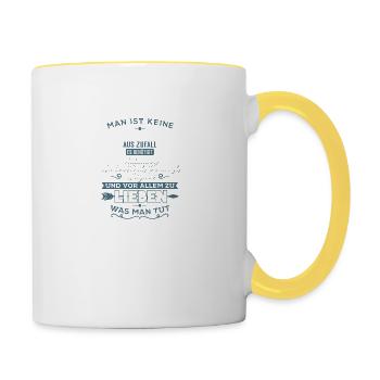 Lieben was man tut - Hotelfachfrau - Tasse zweifarbig - Weiß/Gelb - Rechts