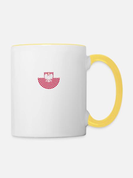 ŁASK - Tasse zweifarbig - Weiß/Gelb