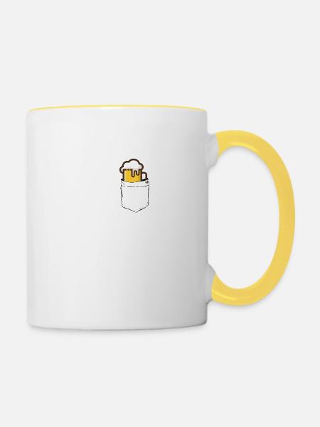 Beer bag - Tasse zweifarbig - Weiß/Gelb