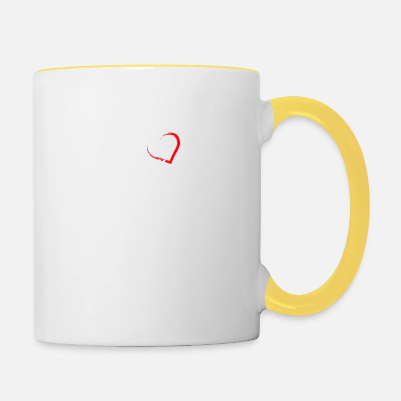 j'aime mon berger australien - Mug contrasté - blanc/jaune