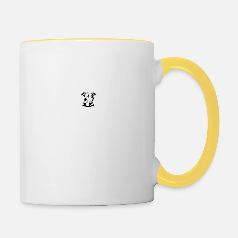 Pitbull - Tasse zweifarbig - Weiß/Gelb