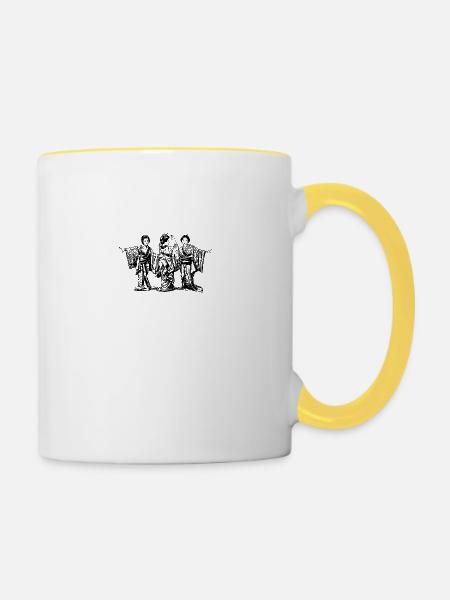 Geishas Illustration - Tasse zweifarbig - Weiß/Gelb