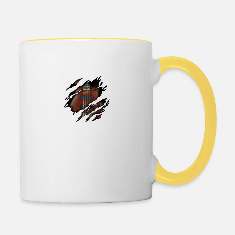 E basse en moi - Mug contrasté - blanc/jaune