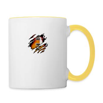 Electric guitar in me - Contrasting Mug - white/yellow - Right