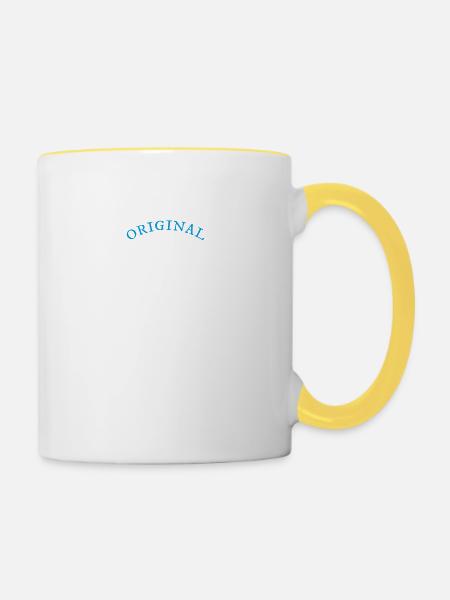 Original 100% Erwin, Geschenk, - Tasse zweifarbig - Weiß/Gelb