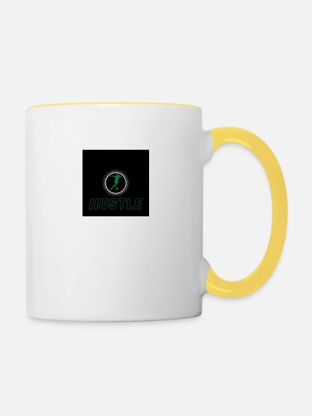 Hustle grün black - Tasse zweifarbig - Weiß/Gelb