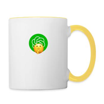 CHUT GPT - Mug contrasté - blanc/jaune - Droite