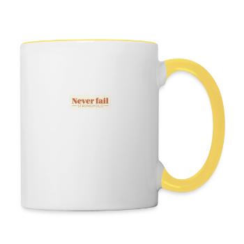 Never Fail Outfit Mode für Jedermann. - Tasse zweifarbig - Weiß/Gelb - Rechts