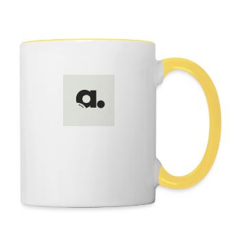 Personalisiert - Tasse zweifarbig - Weiß/Gelb - Rechts