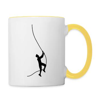silhouette rope climbing swing liane sport out - Contrasting Mug - white/yellow - Right