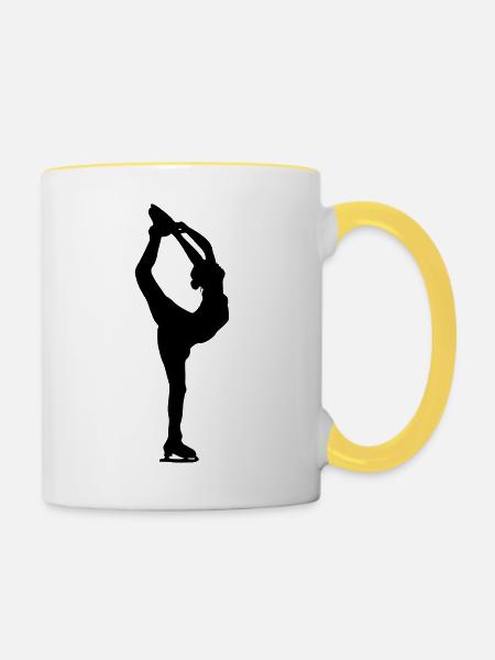 Figure skater - Tasse zweifarbig - Weiß/Gelb