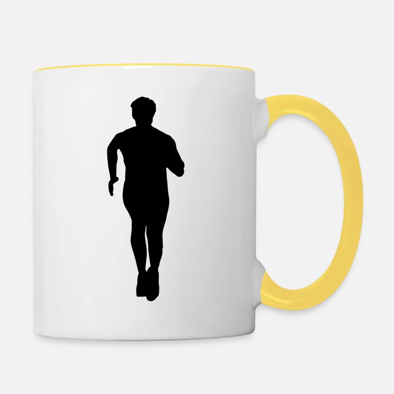 runner, running - Mug contrasté - blanc/jaune
