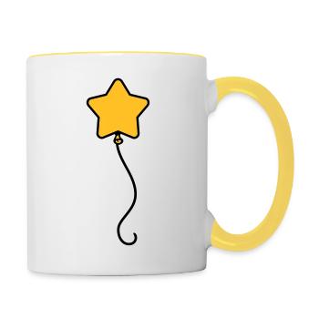 Flying star Balloon - Contrasting Mug - white/yellow - Right