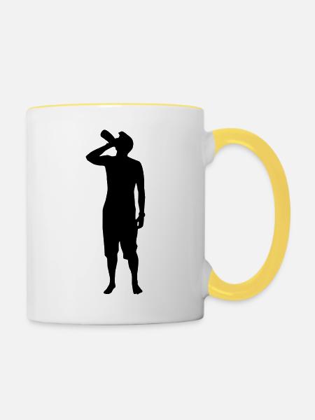 drinking man - Tasse zweifarbig - Weiß/Gelb