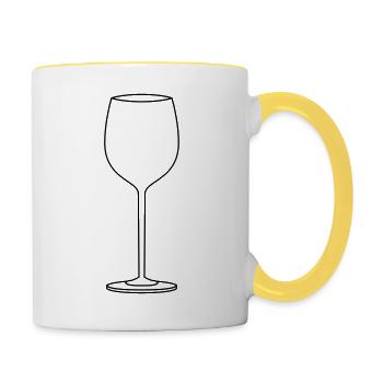 Design Leeres Wein - Tasse zweifarbig - Weiß/Gelb - Rechts