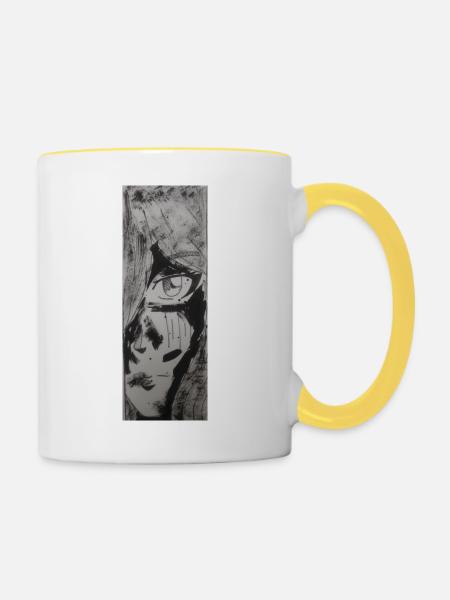 Violets Blick - Tasse zweifarbig - Weiß/Gelb