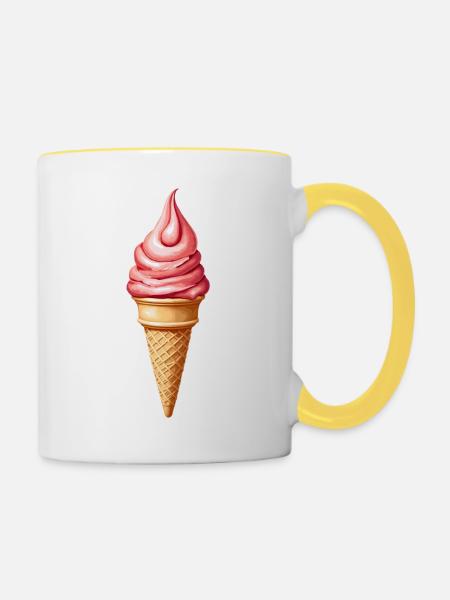 Eis - Tasse zweifarbig - Weiß/Gelb