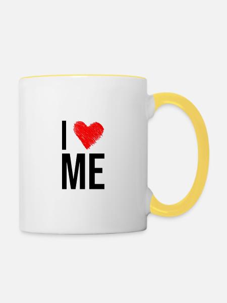 I love me - Tasse zweifarbig - Weiß/Gelb