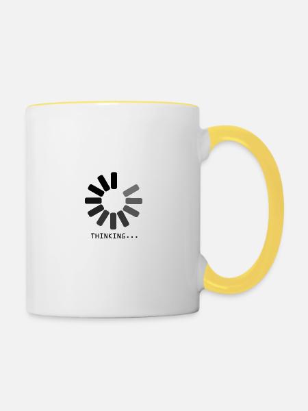 Thinking Design T-Shirt. - Tasse zweifarbig - Weiß/Gelb