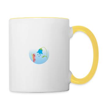 Schmetterling (Schutz vor dem Bösen Auge) - Tasse zweifarbig - Weiß/Gelb - Rechts