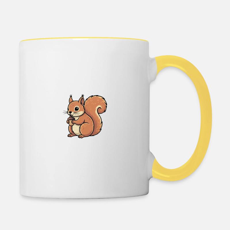 Squirrel - Contrasting Mug - white/yellow