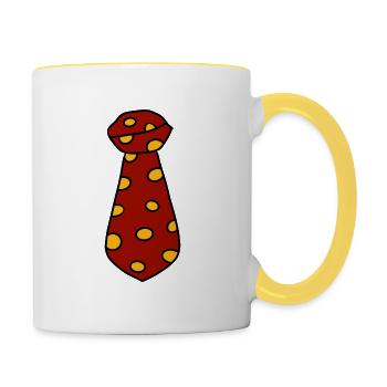 Krawatte - Tasse zweifarbig - Weiß/Gelb - Rechts