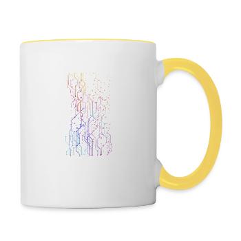 Geometrik Grafik - Tasse zweifarbig - Weiß/Gelb - Rechts