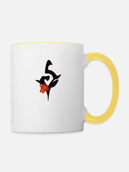 Crimson Bouquet 2.0 - Tasse zweifarbig - Weiß/Gelb