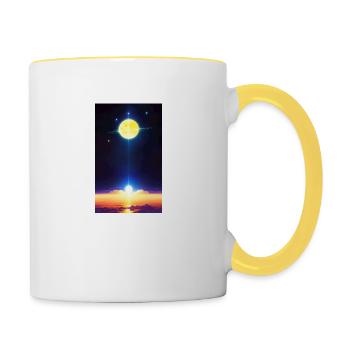 Solar System | Planets | Space | Star - Contrasting Mug - white/yellow - Right