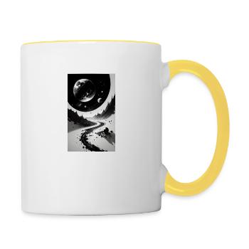 Solar System | Planets | Space | Star - Contrasting Mug - white/yellow - Right