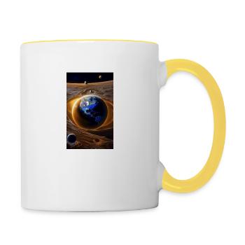 Solar System | Planets | Space | Star - Contrasting Mug - white/yellow - Right