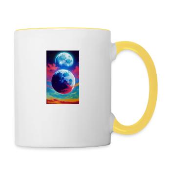 Solar System | Planets | Space | Star - Contrasting Mug - white/yellow - Right