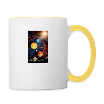 Solar System | Planets | Space | Star - Contrasting Mug - white/yellow - Right