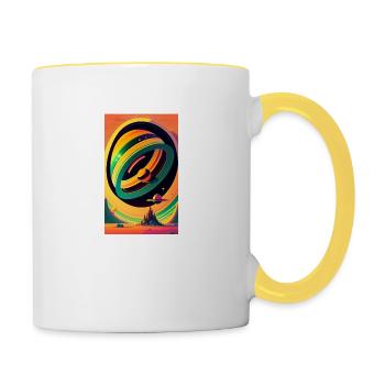 Solar System | Planets | Space | Star - Contrasting Mug - white/yellow - Right