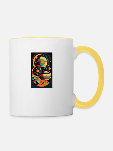 Sonnensystem | Planeten | Weltall | Stern - Tasse zweifarbig - Weiß/Gelb