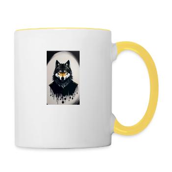 Werewolf | Wolf | Mythical creatures | Monsters | Mystical - Contrasting Mug - white/yellow - Right