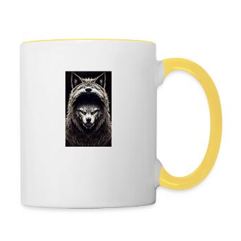 Werewolf | Wolf | Mythical creatures | Monsters | Mystical - Contrasting Mug - white/yellow - Right