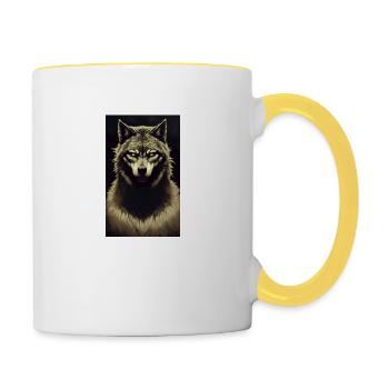 Loup-garou | Loup | Créatures mythiques | Monstres | Mystique - Mug contrasté - blanc/jaune - Droite