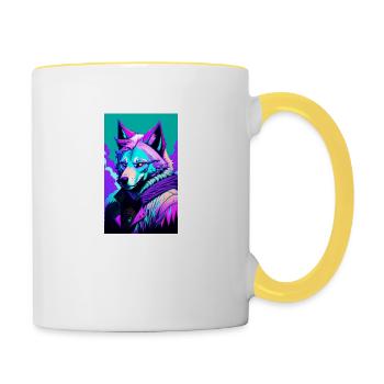 Werewolf | Wolf | Mythical creatures | Monsters | Mystical - Contrasting Mug - white/yellow - Right