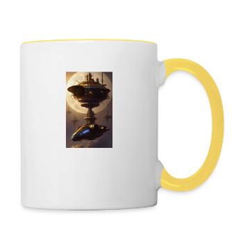 Alien | UFO | Spaceship | UAP | alien - Contrasting Mug - white/yellow - Right