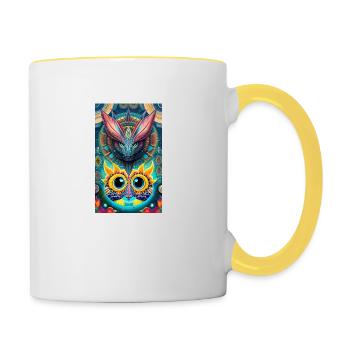 Extraterrestre | OVNI | Vaisseau spatial | PAU | étranger - Mug contrasté - blanc/jaune - Droite