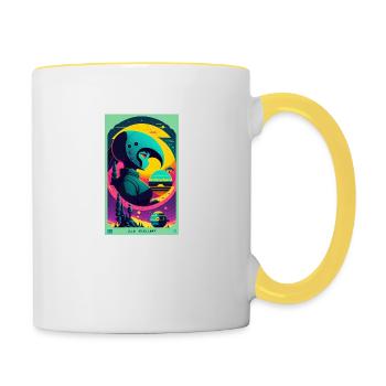 Extraterrestre | OVNI | Vaisseau spatial | PAU | étranger - Mug contrasté - blanc/jaune - Droite