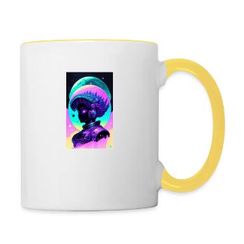 Alien | UFO | Spaceship | UAP | alien - Contrasting Mug - white/yellow - Right