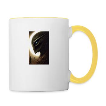 Alien | UFO | Spaceship | UAP | alien - Contrasting Mug - white/yellow - Right