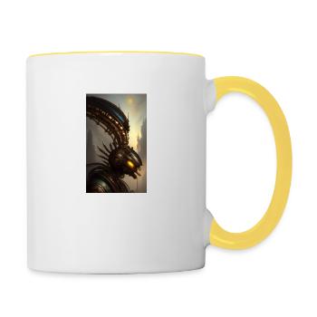 Extraterrestre | OVNI | Vaisseau spatial | PAU | étranger - Mug contrasté - blanc/jaune - Droite